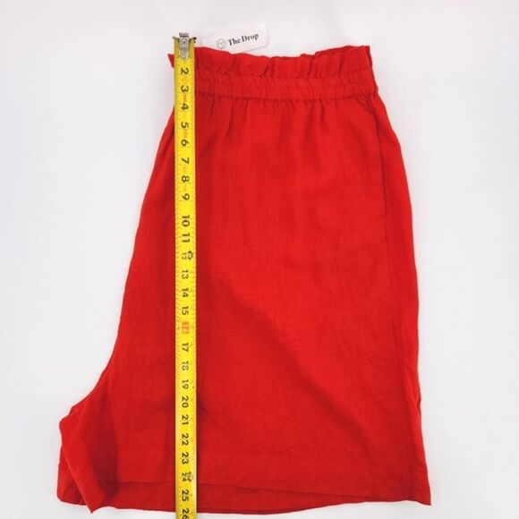 The Drop Priya Linen Shorts Womens Plus Size 4X Red Summer Vacation Travel Vacay - Picture 6 of 10